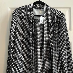 Kate Spade Houndstooth Long Sleeve top